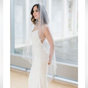 Toni Federici Avalon Elegant White Wedding Dress with Veil